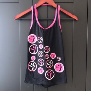 Zumba black and pink tank top